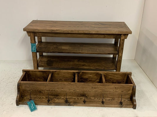 Two Shelf Bench & Coat Rack Cubbie Set