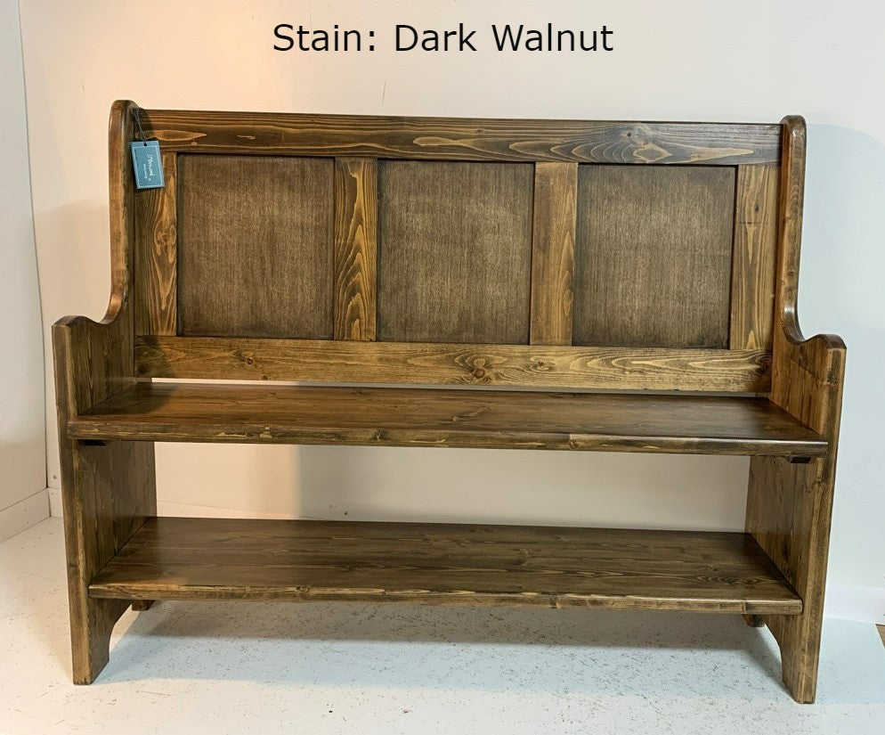 Shaker Style Pew with Lower Shelf